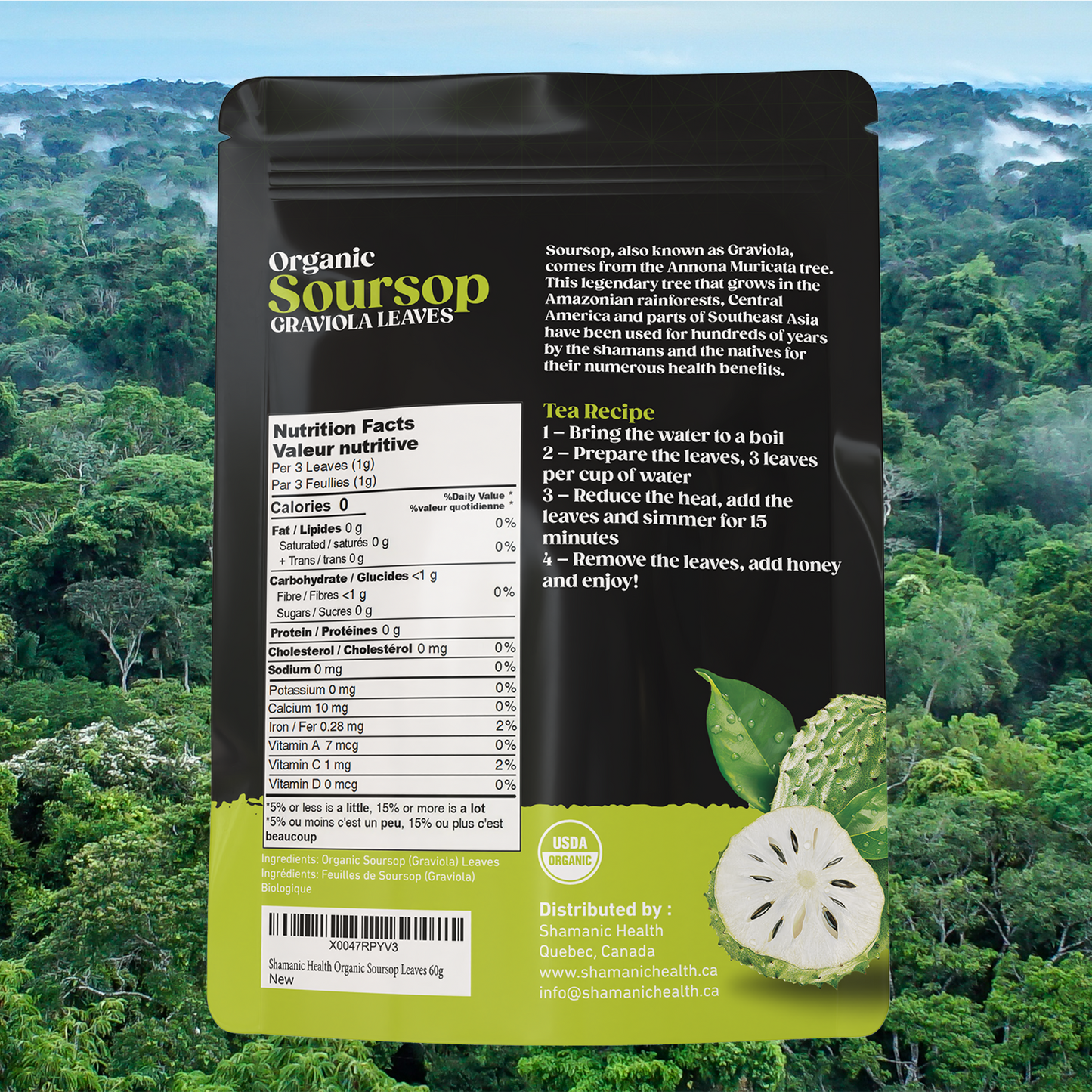 Organic Soursop Leaves 60 g Graviola (200 Leaves) Guanabana Tea Guyabano